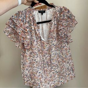 1 State Flutter Sleeve Floral Top